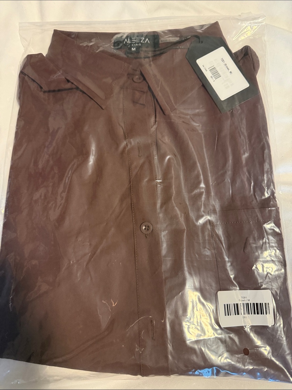NWT Aleeza Urband Ahirt Sz M Brown Button-Up Coat - Classic Collared Jacke - Picture 5 of 6